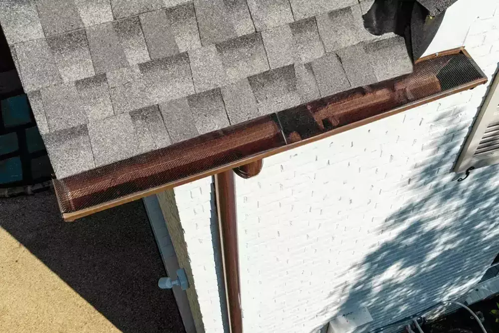 copper gutter with gutter guard