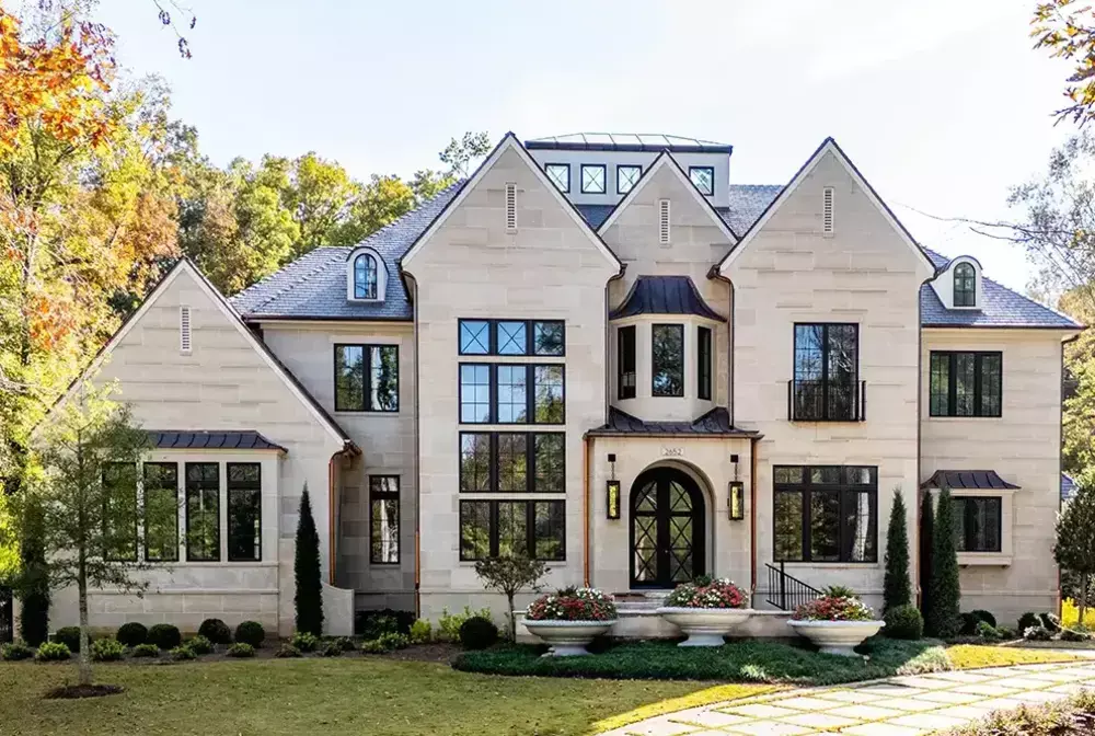 copper gutter system on traditional style house